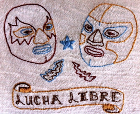 Lucha Libre Hand-Embroidered Dish Towel: Custom Orders