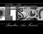 Alphabet Photography Families Are Forever with lines 10x20 Framed print