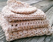 Organic Cotton Crochet Bath Set
