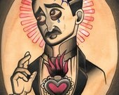 Tattooed Victorian Jesus Tattoo Art Print