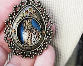 Window Locket Hand Painted With Leopard & Hand Painted Leopard Wooden Gift Box