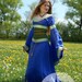 SALE Medieval Blue Dress and Corset Belt "Mistress Of The Hills"