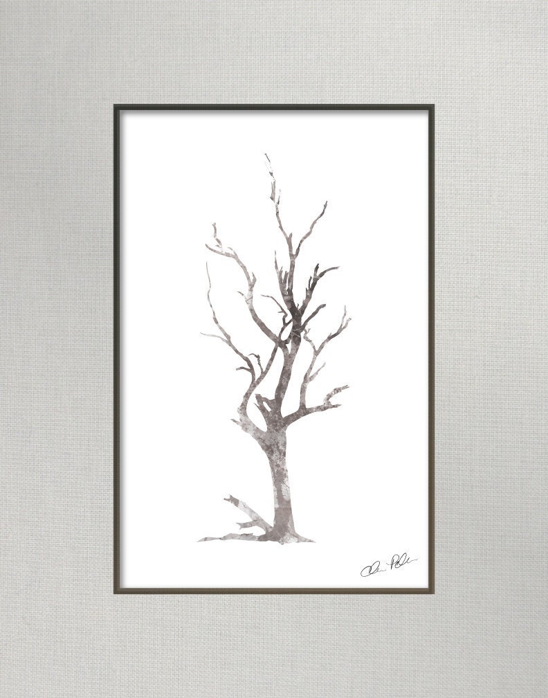 Ink and Paint Textured Gum Tree Fine Art Print - 11x14 Giclée Art Poster