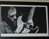 Nils Lofgren hand pulled single-block reduction linocut print