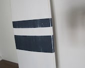 52" Tall White Distressed Paddle/ Oar with Navy Stripes