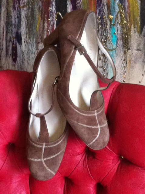 Suede T-Strap Shoes