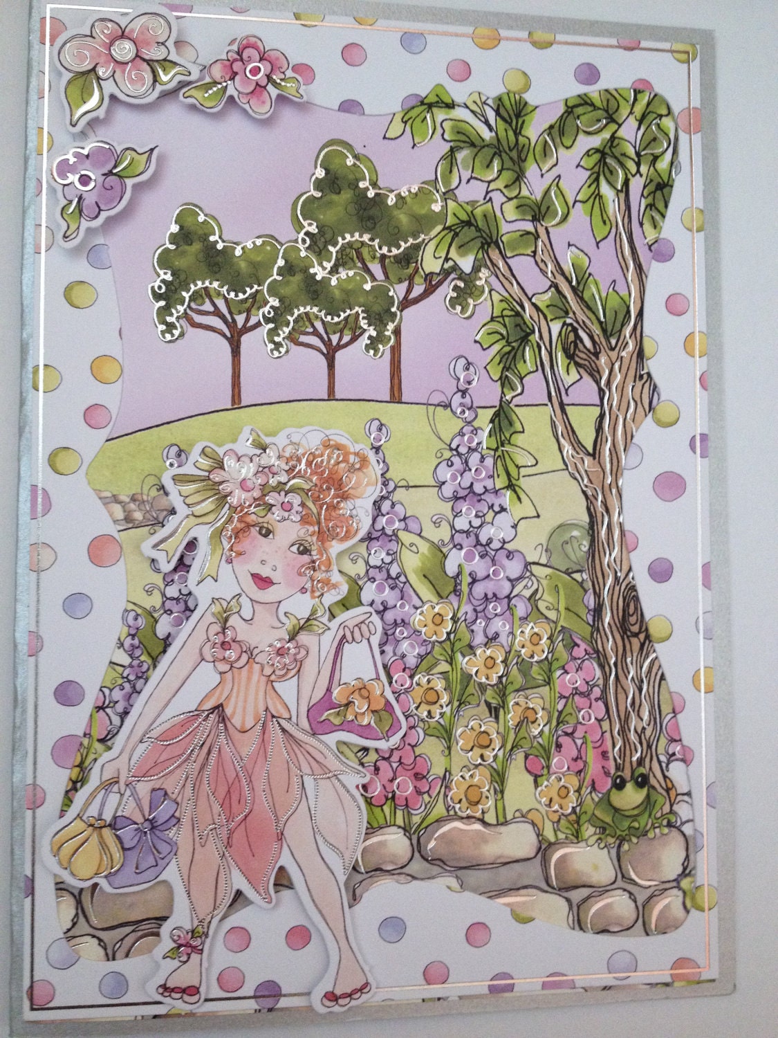 loralie,womens card, girls card, children, unique design, friendship, birthday, hand made, special occasion, 3d greeting card