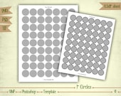 1" Circles - Digital Collage Sheet Layered Template - (T041)