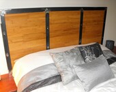 Headboard made of bamboo and steel by Modern Industrial