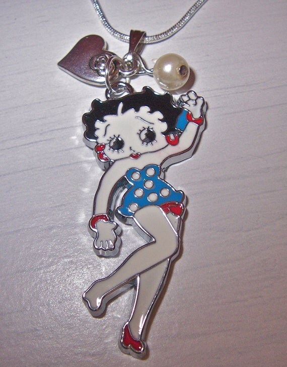 Polka dot Betty Boop necklace