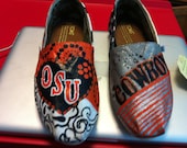 Customized and hand painted OSU Toms Shoes.