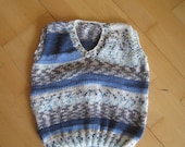 Handmade knitted vest , blue for babyboy - smartprint