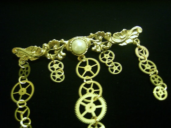Buy artwatches - OOAK Steampunk Altered Art Watch Gears Bar Brooch Pin