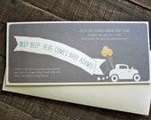 Printable Baby Shower Invite: Car and Banner