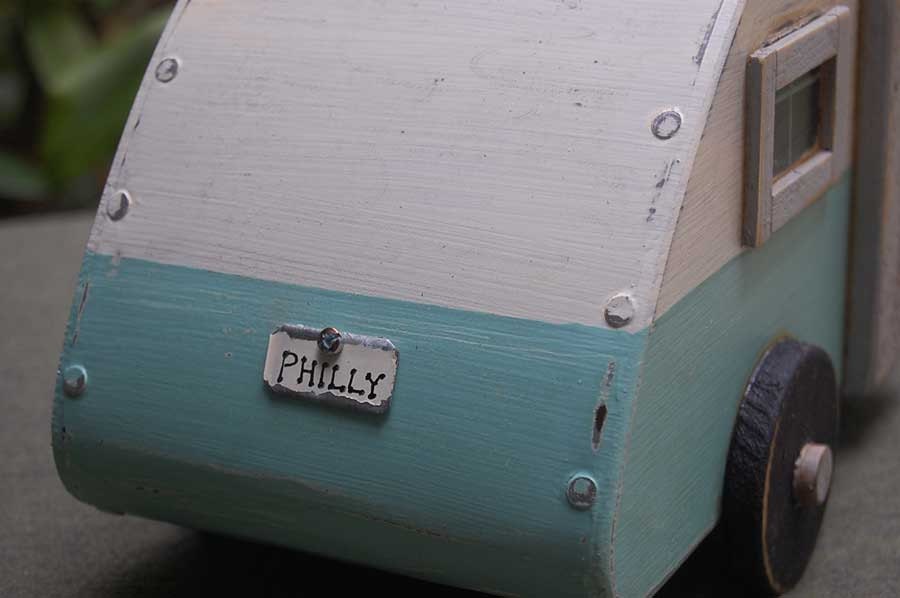 Bird House Trailer - Tear Drop birdhouse - Blue/White teardrop birdhouses