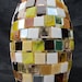 brown yellow & mirror mosaic vase