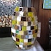 brown yellow & mirror mosaic vase