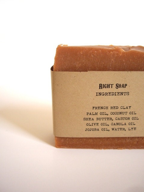French Red Soap - All Natural soap, Vegan soap, Unscented soap, Handmade soap,