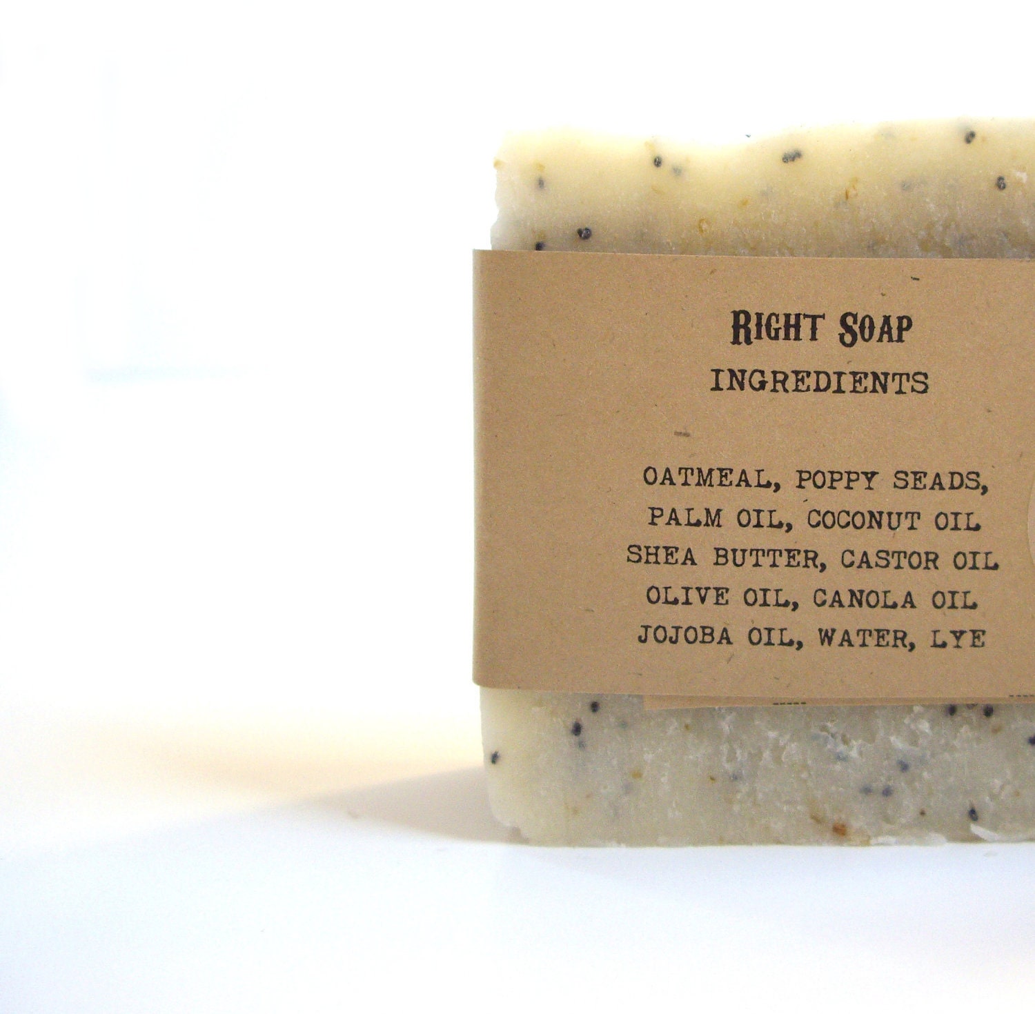 Oat and Poppy Scrub Soap - Exfoliating soap, Vegan Soap, Unscented Soap, All Natural Soap