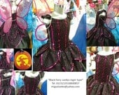 Black fairy  butterfly Witch Disney Princess party pageant bridesmaid medieval graduation dress quinceanera Halloween costume