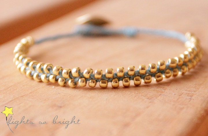 Woven Beaded Friendship Bracelet--BLUE