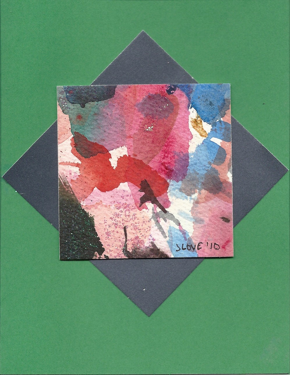 Cards / Notecards - Jennifer Love Artwork Original Mini Abstract art Painting Card 6.5 x 5  OOAK SFA EBSQ