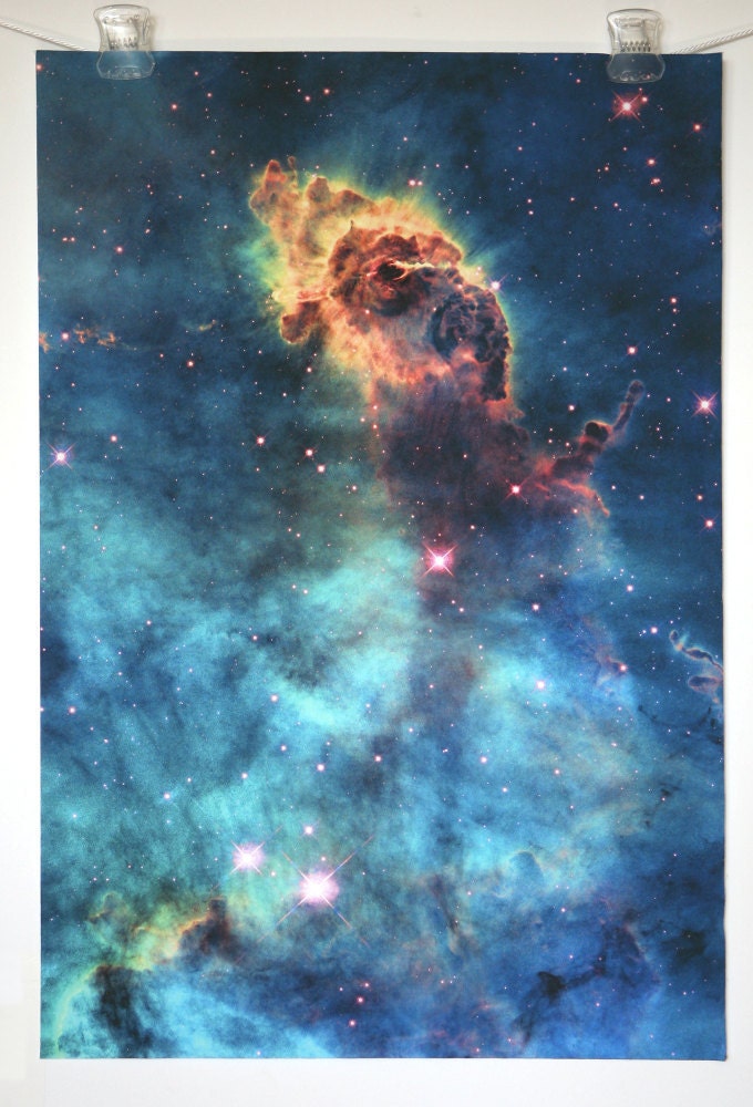 Astronomy Fabric Jet in Carina Nebula Hubble Photograph on EQ Printable Cotton Fabric Sheet