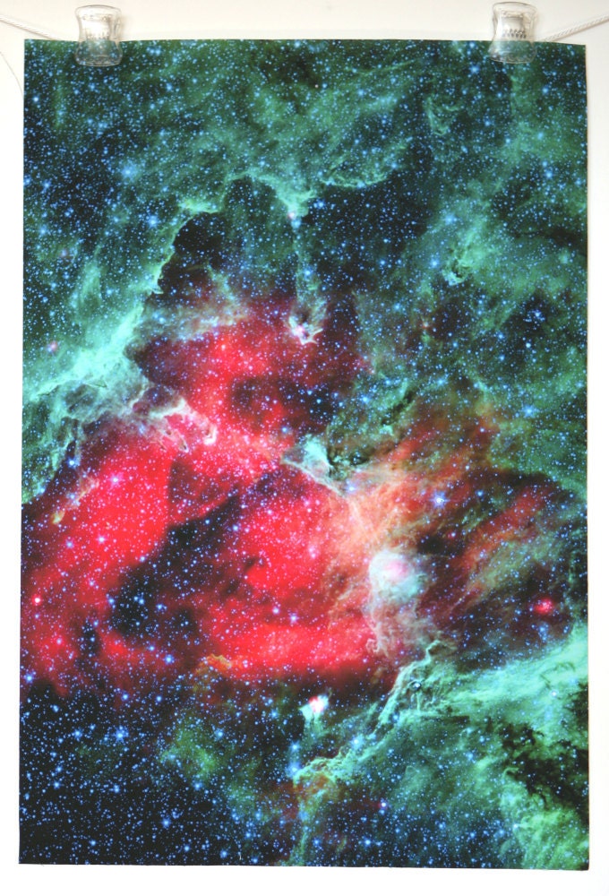 Astronomy Fabric Infrared Eagle Nebula Photograph on EQ Printable Cotton Fabric Sheet