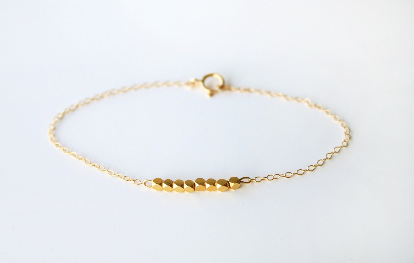 14k gold filled bracelet with gold nuggets