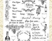Wine Lovers SL09 Clear Art Stamp Vintage Set