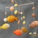 Tropical fishes baby mobile - golden fishes hanging mobile