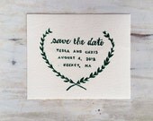 Custom Save the Date Rubber Stamp // "Martin" Laurel