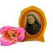 Antique mourning photo in amber celluloid frame marked Du Barry Pyralin, from Good Mourning Shop