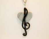 Music in My Heart G-Clef Heart Pendant