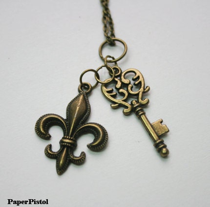 Fleur De Lis Necklace Charm - The French Key