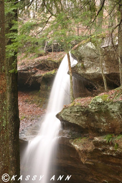 8X12  Fine Art Hemlock Cliff Waterfalls Print Beautiful Home and Office Decor Artwork.