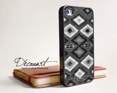 iPhone 5 case, Navajo iPhone 4 case, iPhone 4s case, case for iPhone 4, black navajo pattern B137