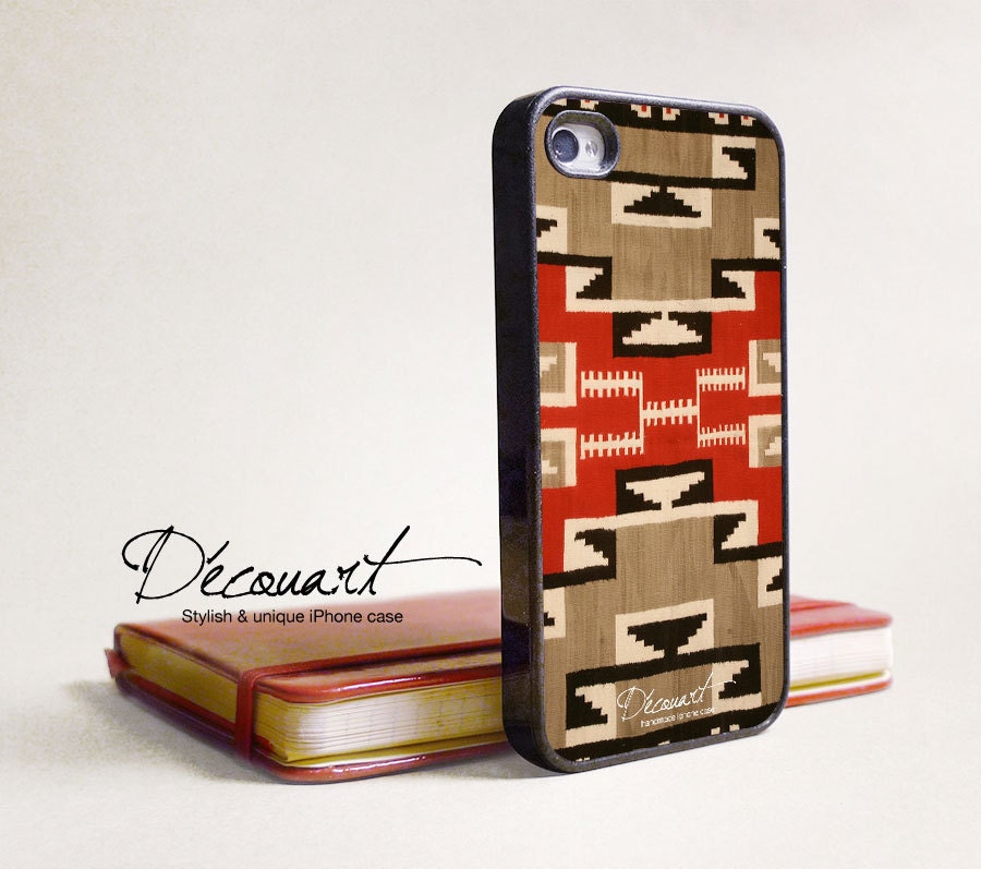 iPhone 5 case, Navajo iPhone 4 case, iPhone 4s case, case for iPhone 4, red and brown navajo B143
