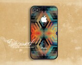 iPhone 5 case, iPhone 4 case, iPhone 4s case, case for iPhone 4, navajo geometric shapes with apple logo B291