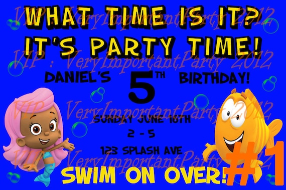 Bubble Guppies Birthday Party Invitation - Digital - Special Price Il_570xn