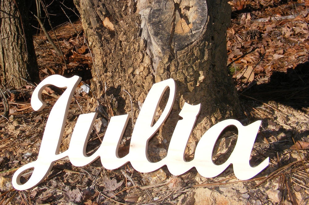 7" Connected wooden letters- Nursery decor- Wall Letters- ABC Wall-Baby shower gift- Wall decor sign