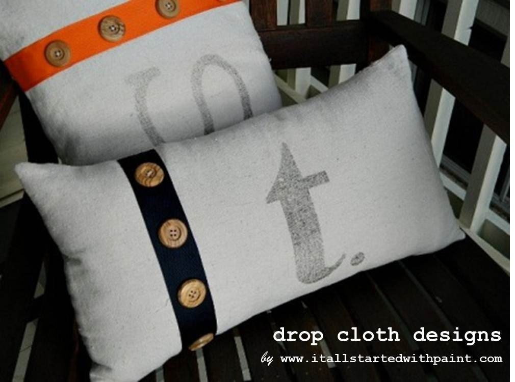 Monogrammed Ribbon & Button Pillow