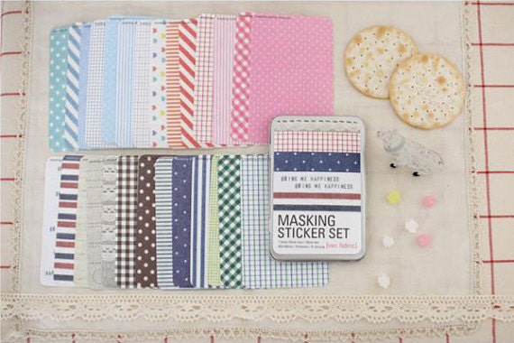 Masking Sticker Set in Tin - ver. fabric Il_570xn
