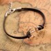 anchor bracelet,retro cute little anchor pendant bracelet,brown true leather bracelet---B049