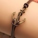 anchor bracelet,retro anchor pendant bracelet,brown leather bracelet---B003