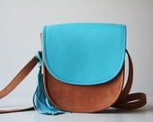 SKY - Cross Body Bag in Nude and Sky Blue