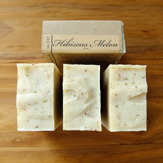 Hibiscus Melon Soap w/ Hibiscus Flower - Vegan Organic Sustainable