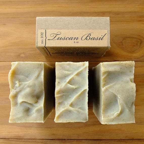 Tuscan Basil Soap w/ Ground Basil - Vegan Organic Sustainable