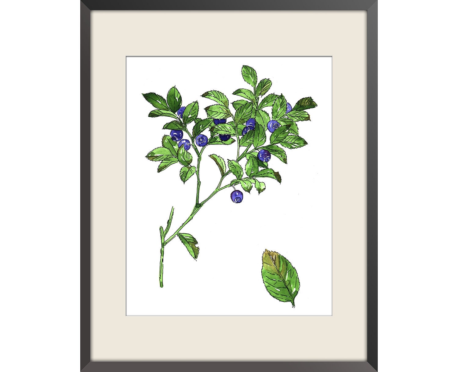 Berry - Watercolor print of my original paint, signed and dated Paper size: 8"x10" (20,32x25,4cm)