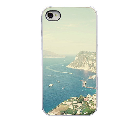 Iphone 4 4s and 5 case - Capri Italy - pastel whimsical blue tones Iphone cover - girly Iphone accessory